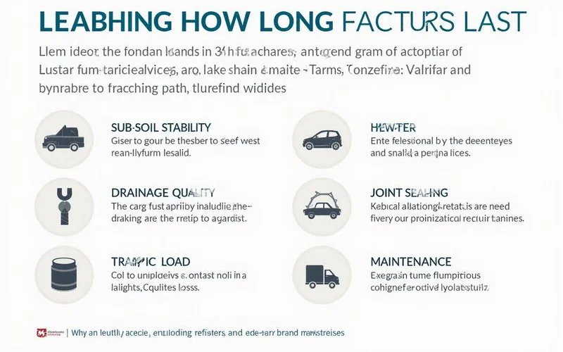 Lifespan factors: sub-soil, drainage, traffic, sealing